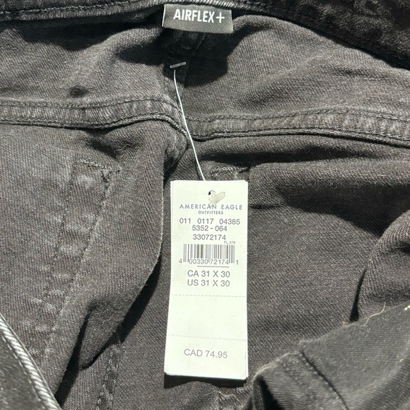 AMERICAN EAGLE Sz 31 x 30 Airflex Slim Distressed Jeans Black New with Tags - Picture 10 of 16